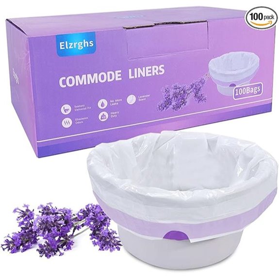Lavender Scented Bedside Commode Liners (100 Count)