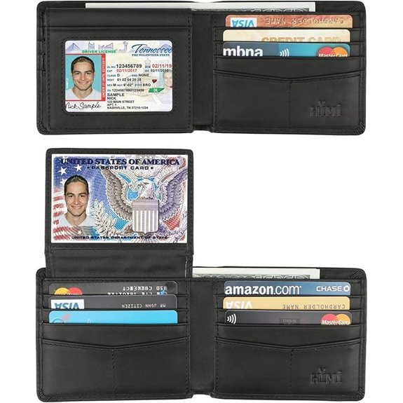 Genuine Leather RFID-Blocking Bifold Wallet for Men