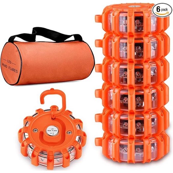 Tobfit 6 Pack LED Emergency Road Flares with Magnetic Base