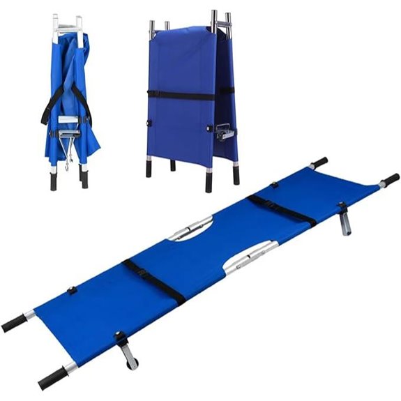 Portable Folding Aluminum Rescue Stretcher with Wheels