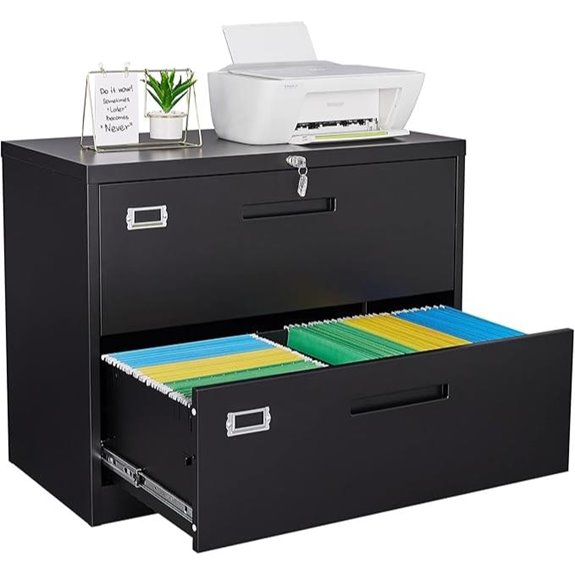 Letaya Metal Lockable Lateral File Cabinets 2 Drawer