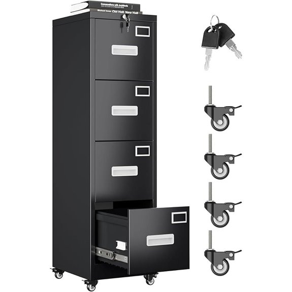 Aobabo 4-Drawer Lockable Metal File Cabinet