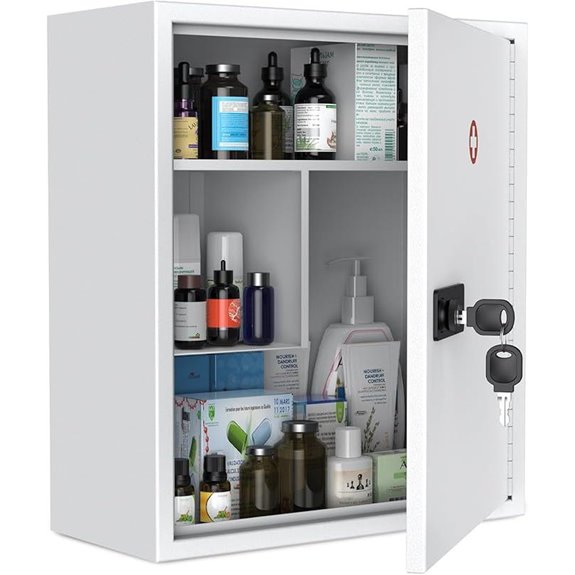 Uniclife Lockable Wall Medicine Cabinet with Key