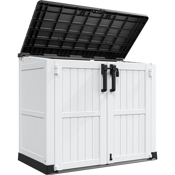 LHBcraft Lockable Outdoor Storage Cabinet Waterproof 36 Cu Ft