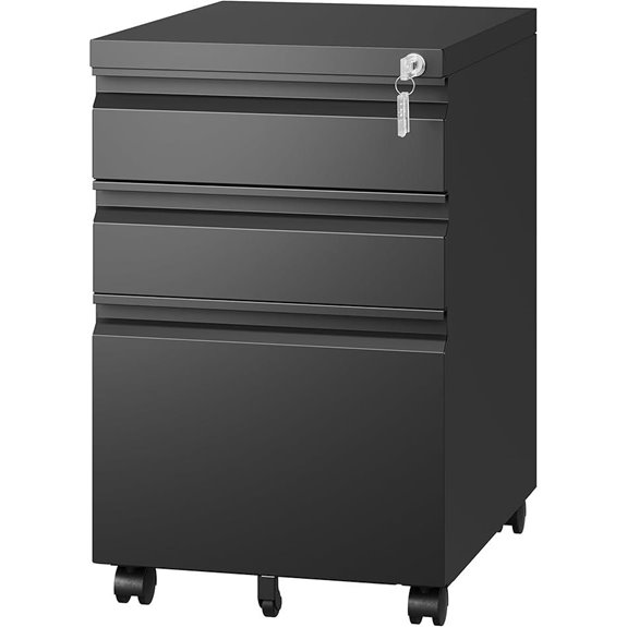 Letaya 3-Drawer Locking Metal File Cabinet
