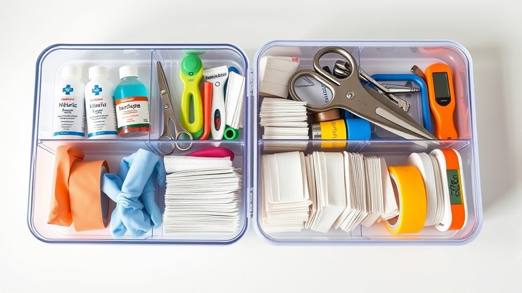 maintain organized first aid kit