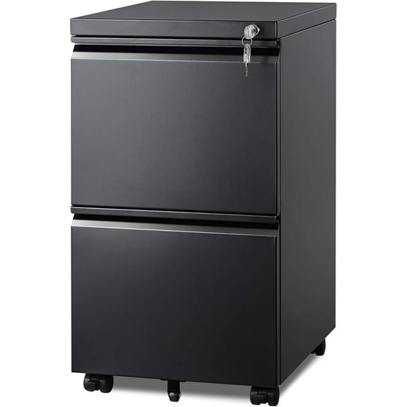 DEVAISE Metal File Cabinet with Lock 2 Drawers
