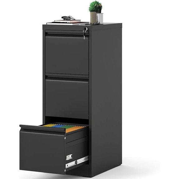 3-Drawer Locking Metal File Cabinet for Office