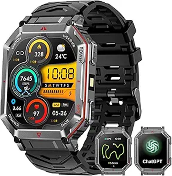 GPS Military Smart Watch with Bluetooth & Fitness Tracker