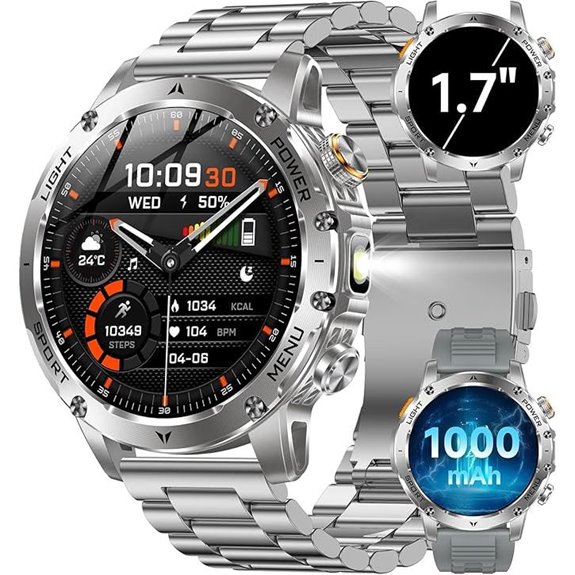 KPEP Military Smart Watch for Men with Fitness Features