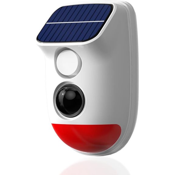 Solar Motion Sensor Alarm with Siren and Strobe