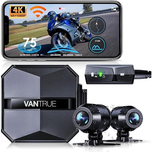 Vantrue F1 4K Motorcycle Dash Cam with GPS
