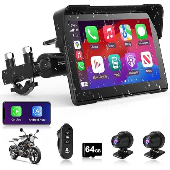 Motorcycle CarPlay Dash Cam with GPS and Bluetooth