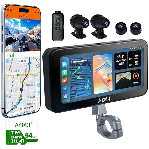 C6 PRO Motorcycle Dash Cam with CarPlay 4K GPS
