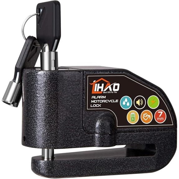 LIHAO Waterproof Motorcycle Disc Brake Lock with Alarm