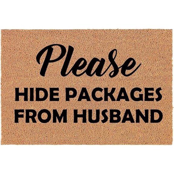 Doormat Natural Door Mat Please Hide Packages from Husband 16x24 inch