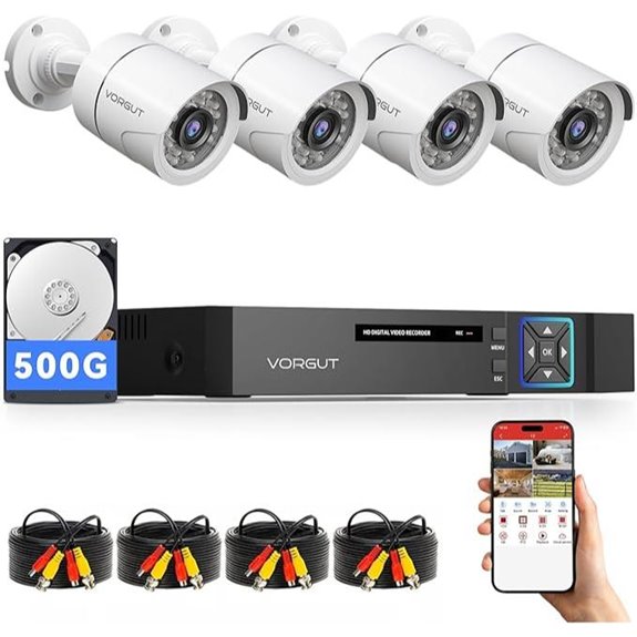 Outdoor Wired Security Camera System with 4 Cameras