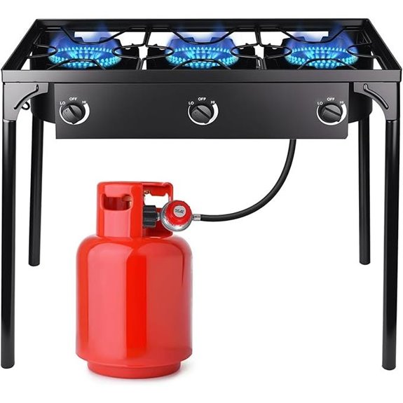 3 Burner Propane Gas Stove for Outdoor Cooking