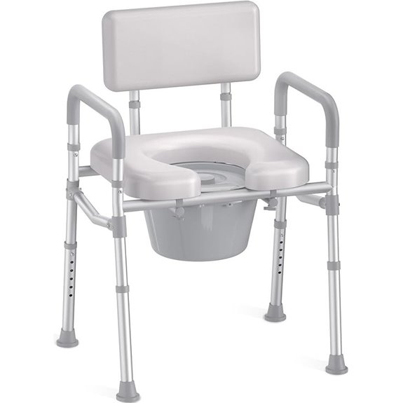 HOMLAND Commode with Padded Seat and Backrest