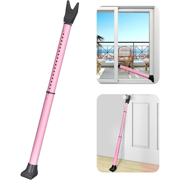 AceMining Adjustable Door Security Bar (Pink)