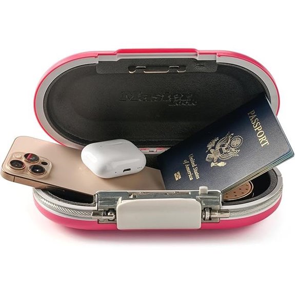 Master Lock Pink Portable Lock Box Safe for Travel