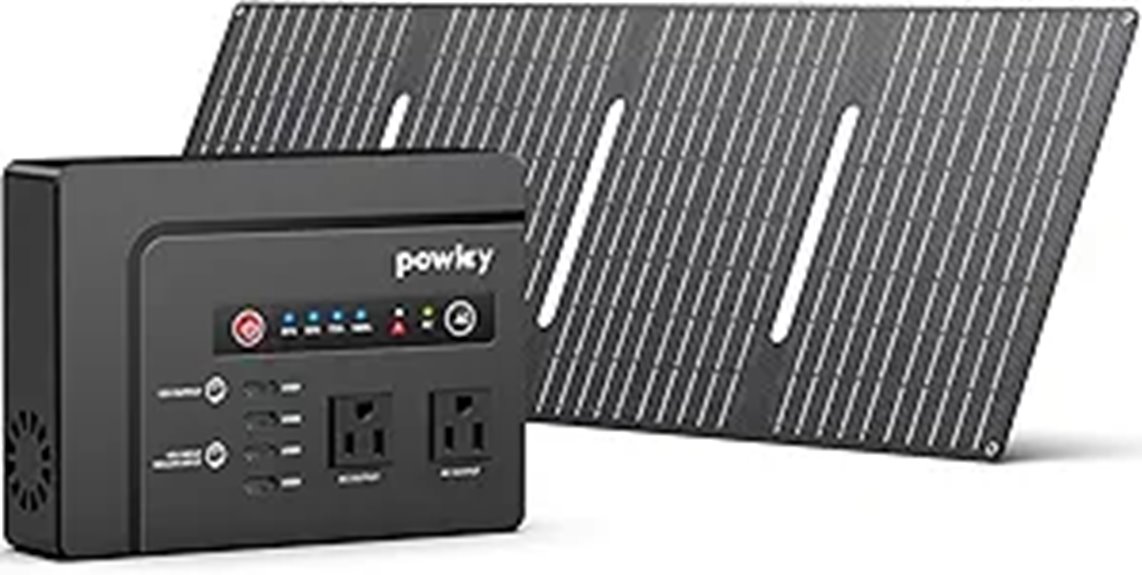 Powkey 200W Solar Generator with Panels for Camping