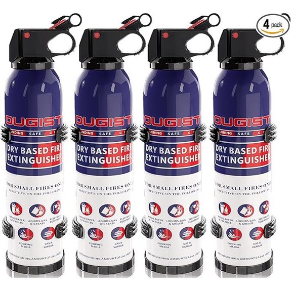 Portable 4-Pack Home & Vehicle Fire Extinguishers