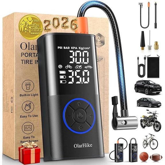 OlarHike Portable Tire Inflator with Digital Gauge