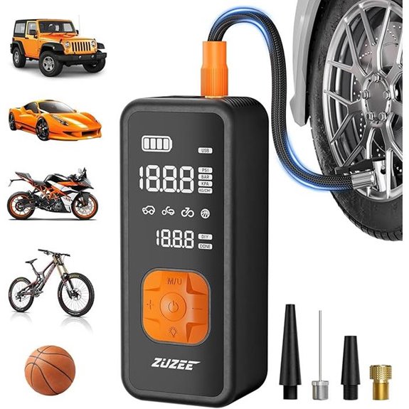 Portable Tire Inflator with Digital Pressure Gauge
