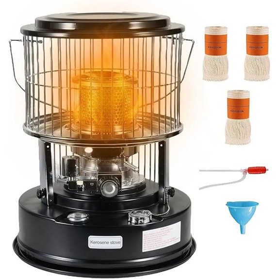 Portable Kerosene Heater 11000 BTU with Safety Features