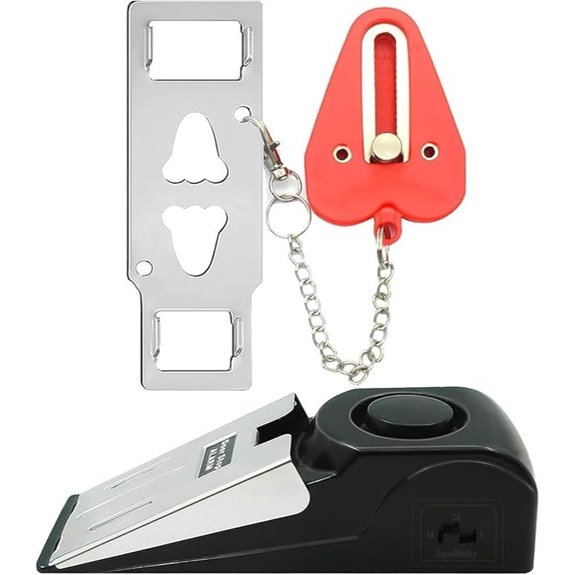 Portable Door Lock & Alarm Set for Travel & Home