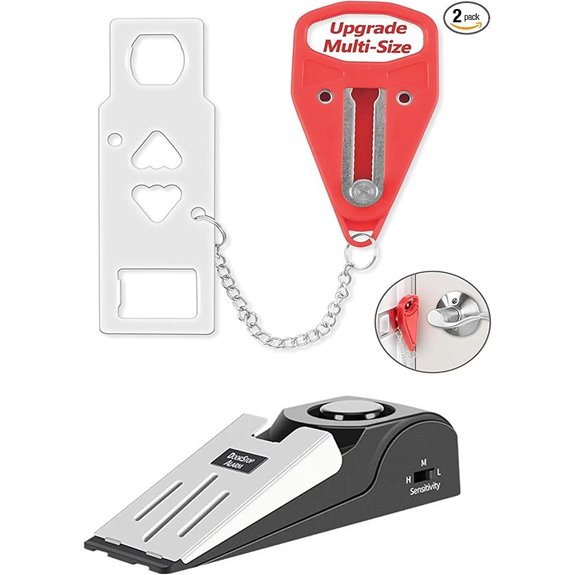 Portable Door Lock & Alarm Set for Home & Travel