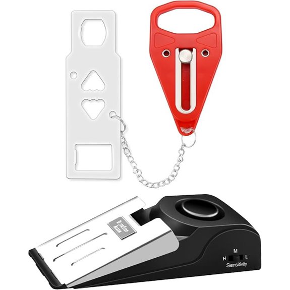 Portable Door Lock & Alarm Set for Home and Travel