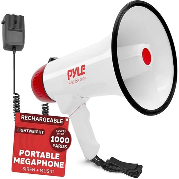 Pyle Megaphone PA Speaker with Siren and Rechargeable Battery