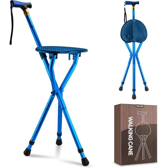 Anti-Slip Folding Cane with Seat for Travel and Outdoors