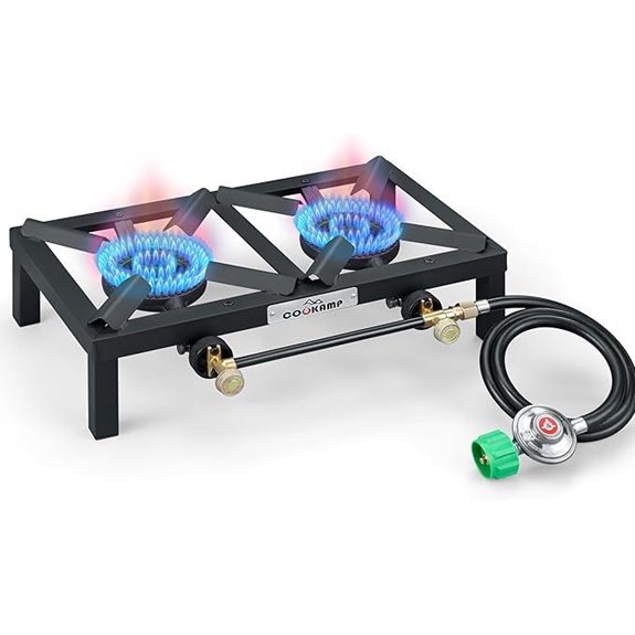 Propane Double Burner Camp Stove with Regulator