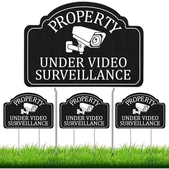 Leinuosen 4 Pcs Property Surveillance Warning Signs