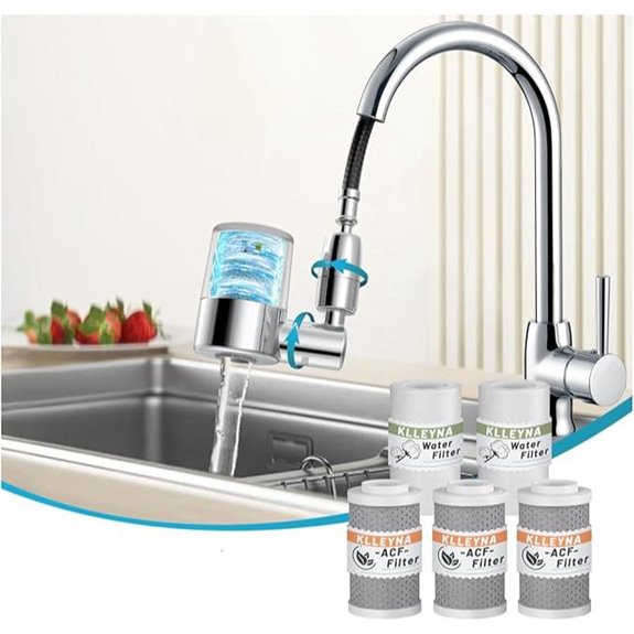 KLLEYNA Pull-Down Faucet Water Filter with 22 Adapters