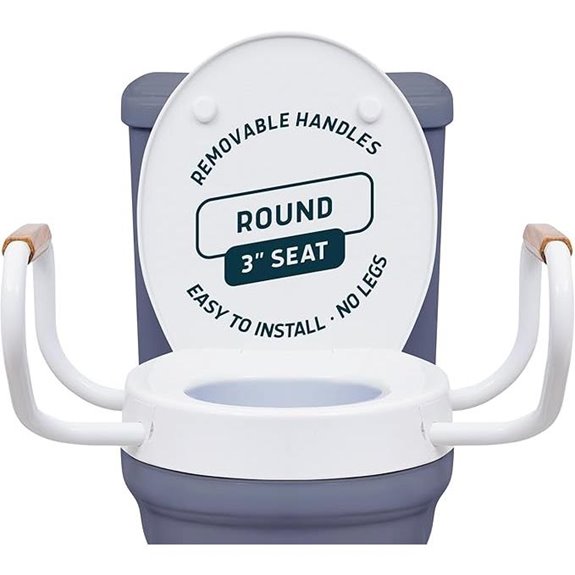 Lunderg Raised Toilet Seat with Handles 3-inch Height