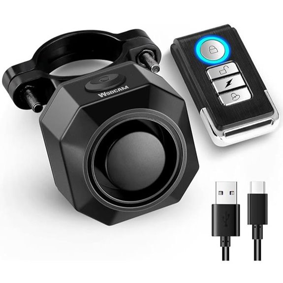 WSDCAM Rechargeable Bike Alarm with Remote and Sensor