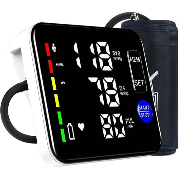 Rechargeable Upper Arm Blood Pressure Monitor with Cuff