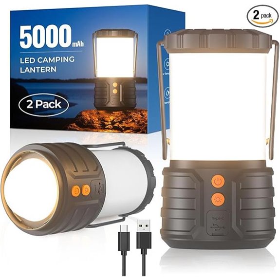 2 Pack Rechargeable LED Camping Lanterns