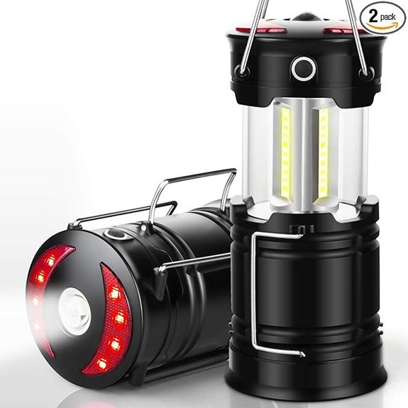 2-Pack Rechargeable Camping Lanterns with Magnet Base