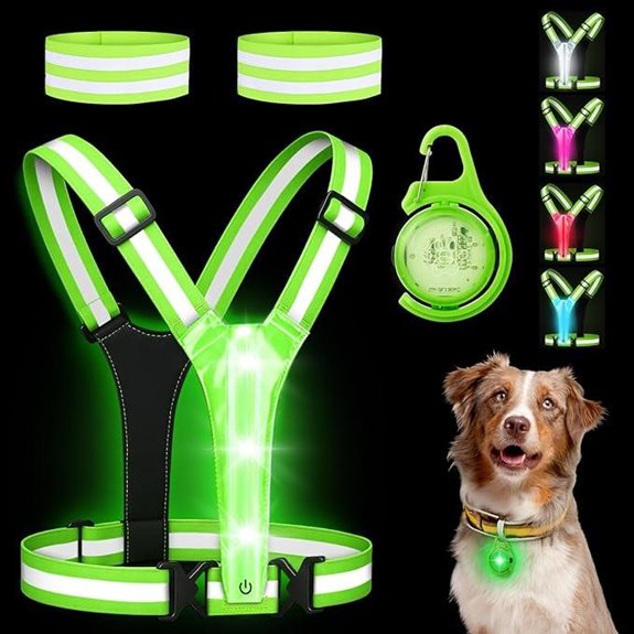 Reflective Safety Vest & Dog Light with USB Rechargeable