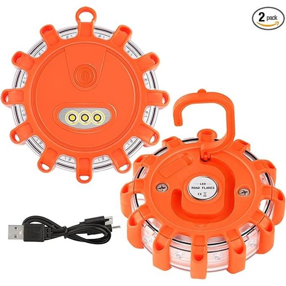 VANCLE USB-C Rechargeable LED Road Flares (2 Pack)