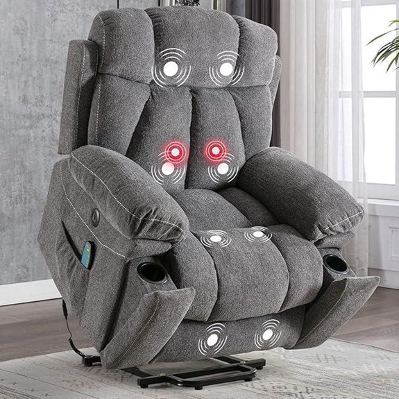 CANMOV Large Recliner Chair with Massage & Heat