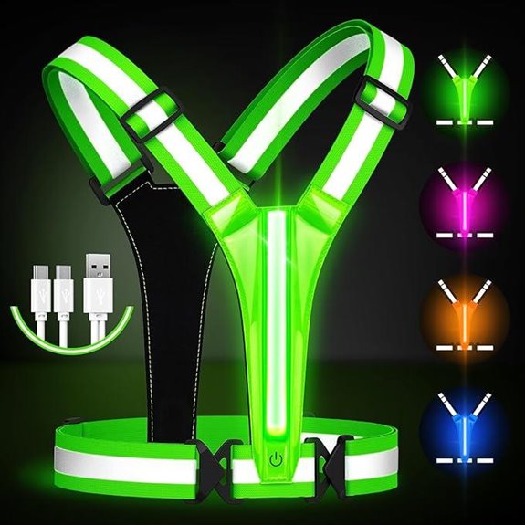 LED Reflective Running Vest with USB Rechargeable Light