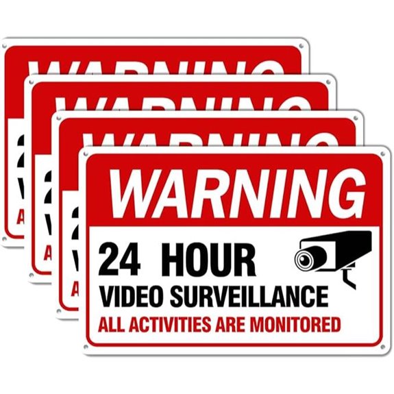 Video Surveillance Signs 4-Pack Reflective & Waterproof
