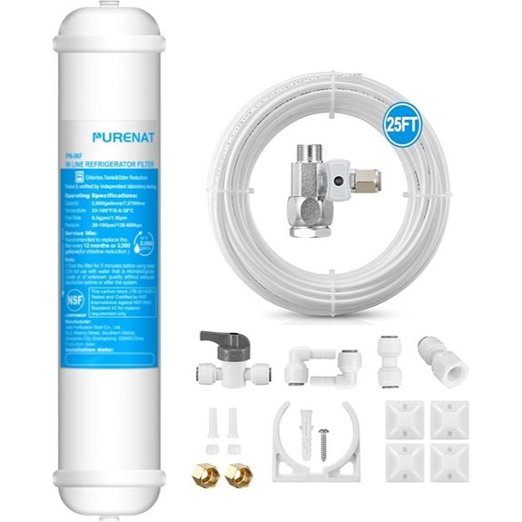 Inline Water Filter Kit for Refrigerator and Ice Maker
