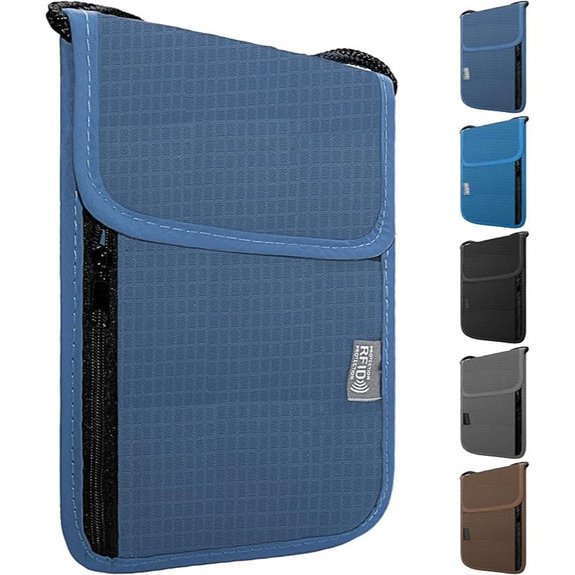 RFID-Blocking Travel Neck Wallet with Passport Holder